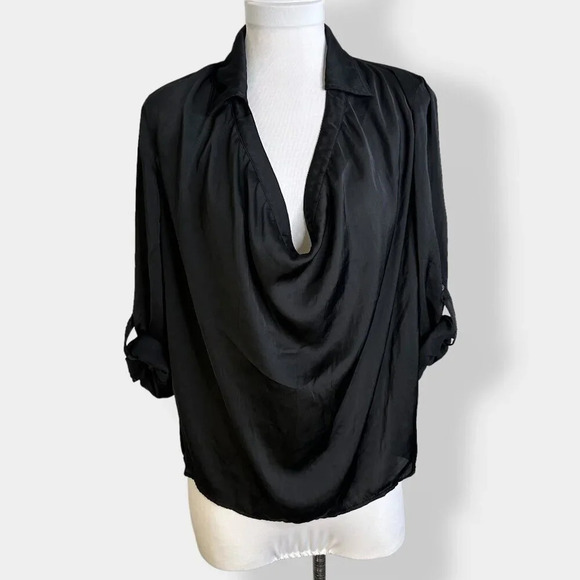 Vince Black‎ Cowl Neck Blouse - Picture 1 of 5